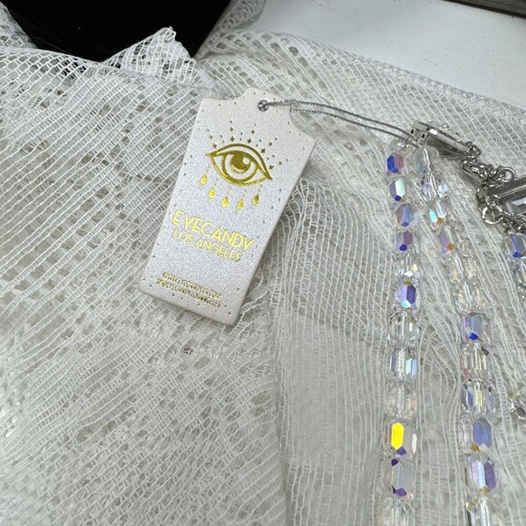 Vintage Rhinestone Panther Clasp Clear Crystal Bead Necklace - Picture 13 of 13